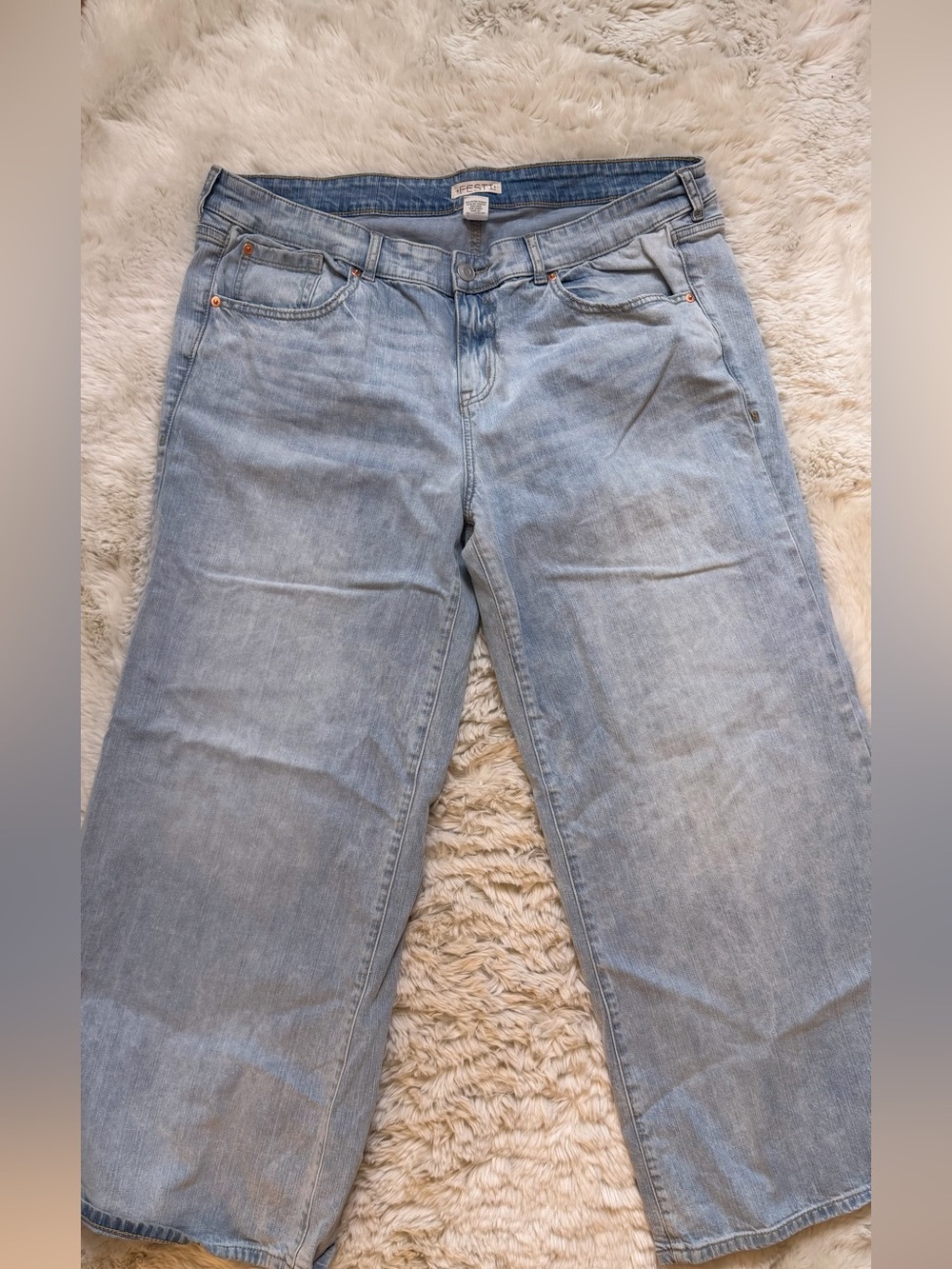 Festi Women's Pale Blue Wide-Leg Jeans